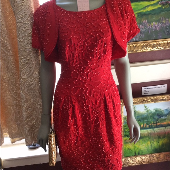 red bolero jacket for evening dress